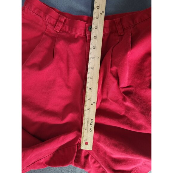 VTG LIZ CLAIBORINE LIZSPORT Women's SZ 12 Red Pleated Walking Shorts High Waist - Picture 5 of 7